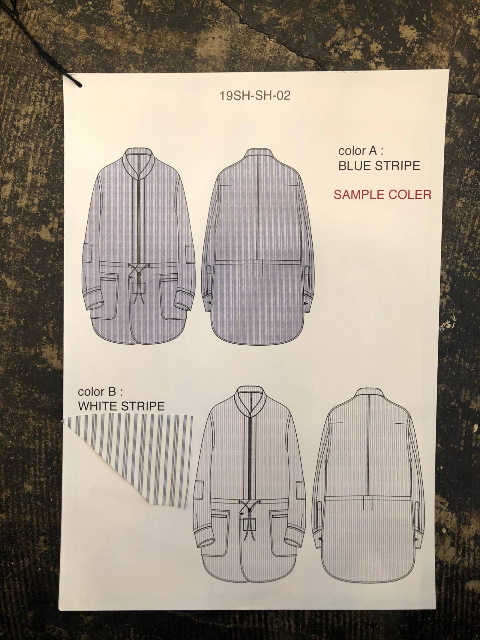 CLASSIC LONG ZIP SHIRT (WHITE STRIPE)