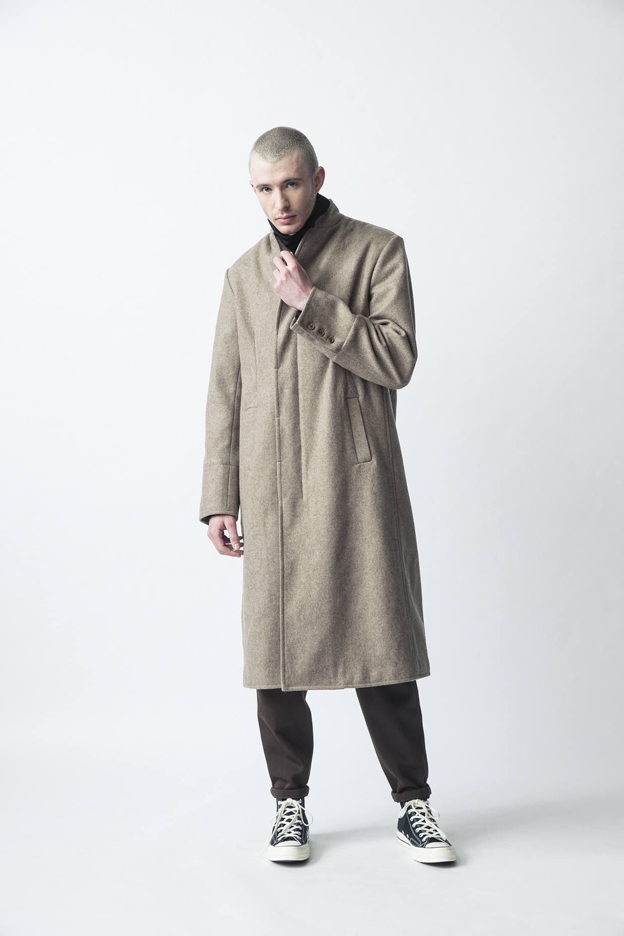 grand master over coat  (BLACK/SAND)