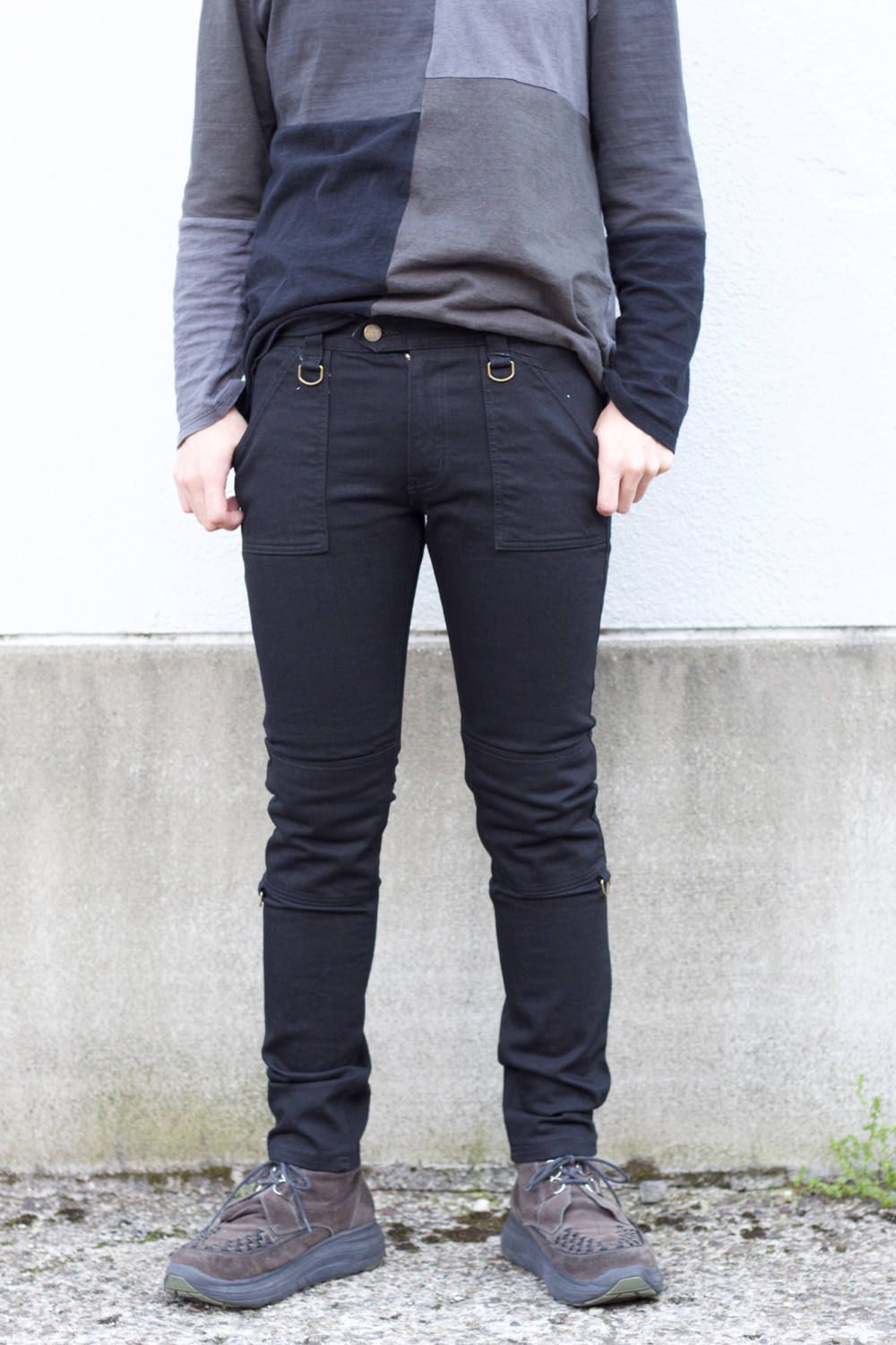 945-74GP20-20 / デニムスリムパンツ (BLACK,INDIGO,)