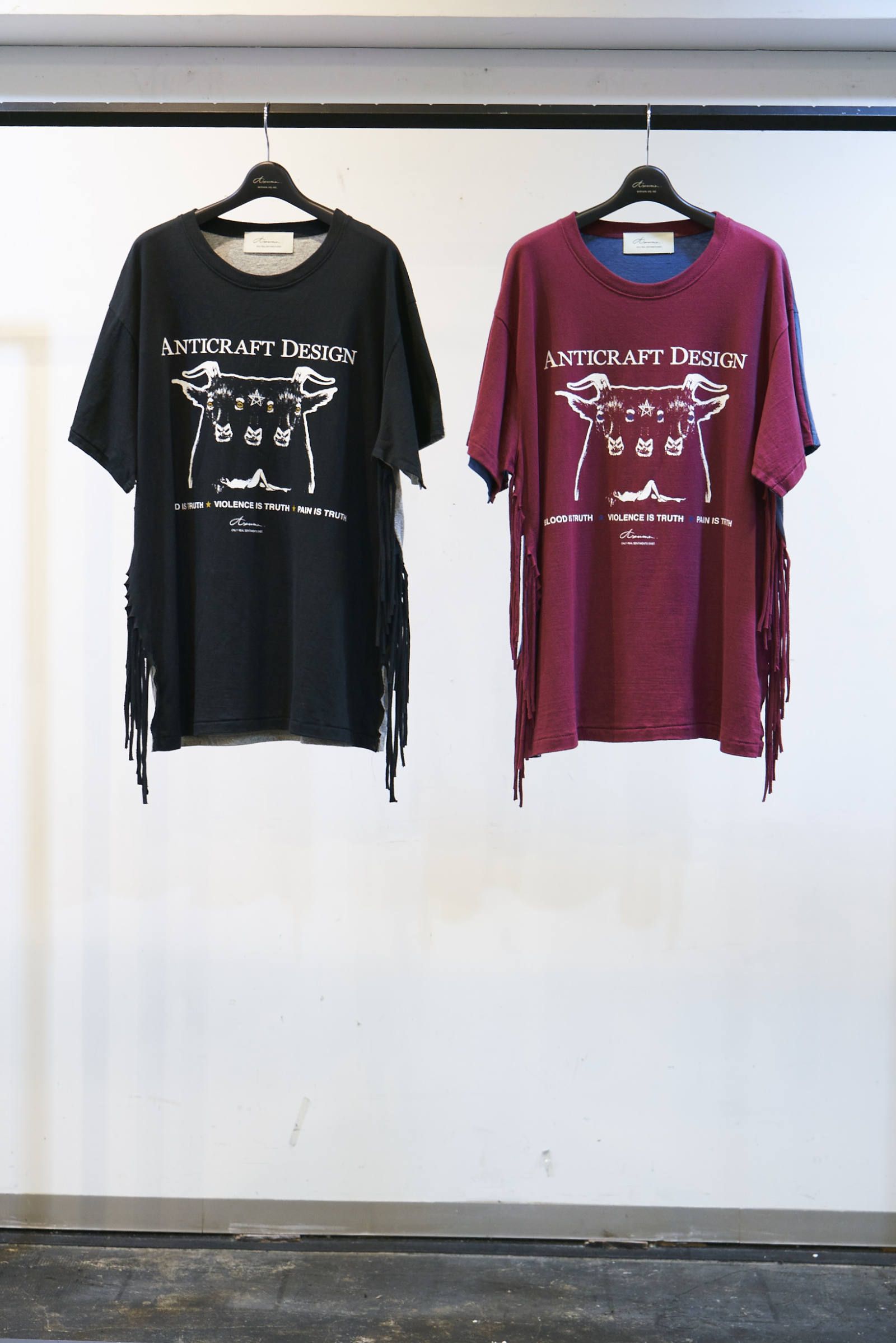 SATANISM FRINGE T-SHIRT(BLACK)
