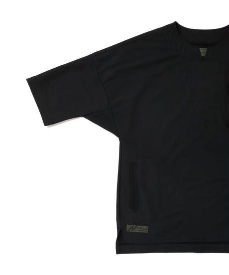 SEAMTAPE DASHIKI M-SLEEVE SHIRT c/#1 BLACK