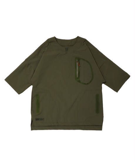 SEAMTAPE DASHIKI M-SLEEVE SHIRT c/#2 KHAKI