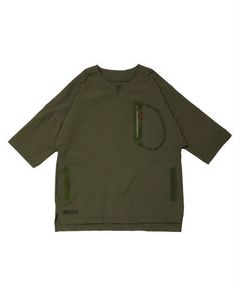 SEAMTAPE DASHIKI M-SLEEVE SHIRT c/#2 KHAKI