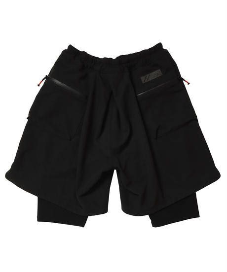 FLATSEAMER LAYERED SHORTS c/#1 BLACK