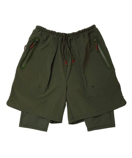 FLATSEAMER LAYERED SHORTS c/#2 KHAKI