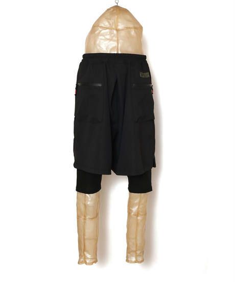 FLATSEAMER LAYERED SHORTS c/#1 BLACK