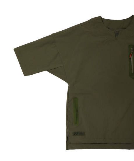 SEAMTAPE DASHIKI M-SLEEVE SHIRT c/#2 KHAKI