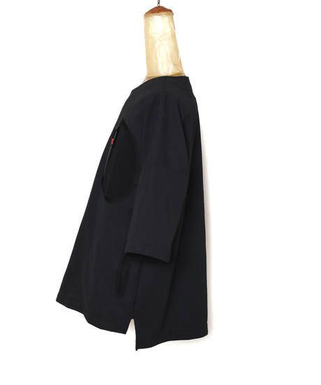 SEAMTAPE DASHIKI M-SLEEVE SHIRT c/#1 BLACK