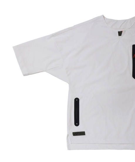 SEAMTAPE DASHIKI M-SLEEVE SHIRT c/#3 WHITE