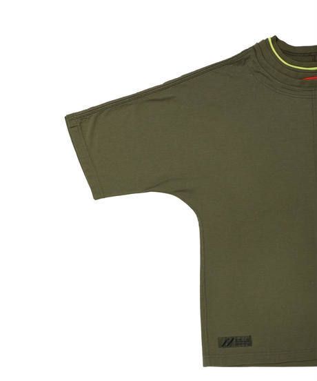 NECK RIB PILED M-SLEEVE TEE c/#2 KHAKI