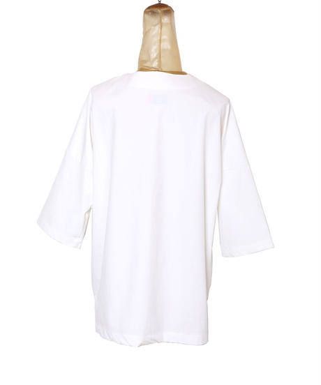 SEAMTAPE DASHIKI M-SLEEVE SHIRT c/#3 WHITE
