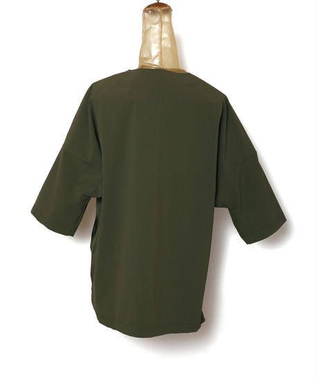 SEAMTAPE DASHIKI M-SLEEVE SHIRT c/#2 KHAKI