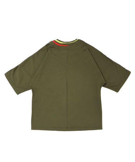 NECK RIB PILED M-SLEEVE TEE c/#2 KHAKI