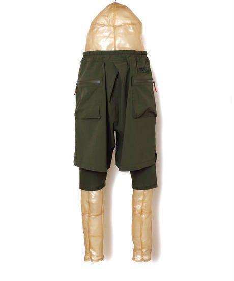 FLATSEAMER LAYERED SHORTS c/#2 KHAKI