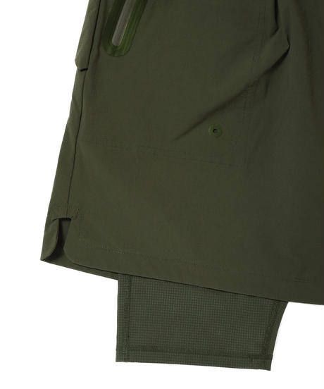 FLATSEAMER LAYERED SHORTS c/#2 KHAKI