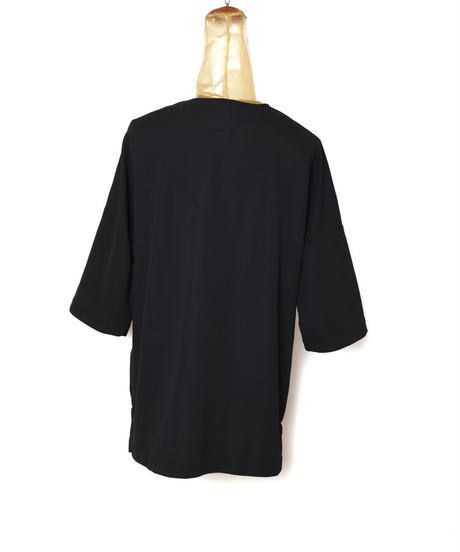 SEAMTAPE DASHIKI M-SLEEVE SHIRT c/#1 BLACK