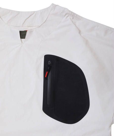 SEAMTAPE DASHIKI M-SLEEVE SHIRT c/#3 WHITE