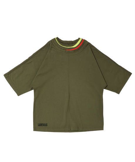 NECK RIB PILED M-SLEEVE TEE c/#2 KHAKI