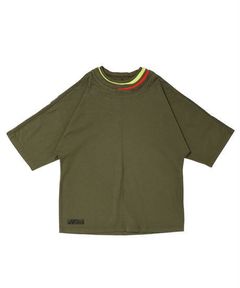 NECK RIB PILED M-SLEEVE TEE c/#2 KHAKI