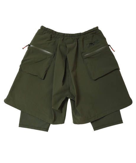 FLATSEAMER LAYERED SHORTS c/#2 KHAKI