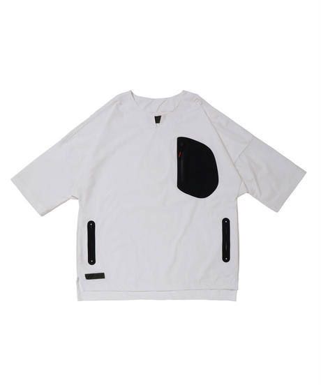 SEAMTAPE DASHIKI M-SLEEVE SHIRT c/#3 WHITE