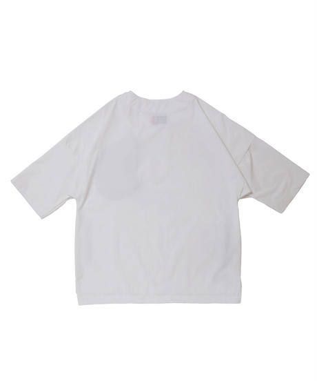 SEAMTAPE DASHIKI M-SLEEVE SHIRT c/#3 WHITE