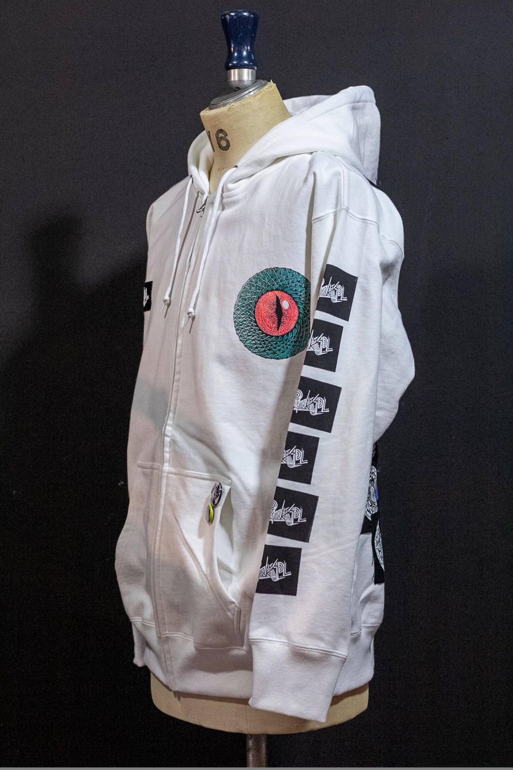 ワンメイクジップパーカー 001 (WHITE/XXL)