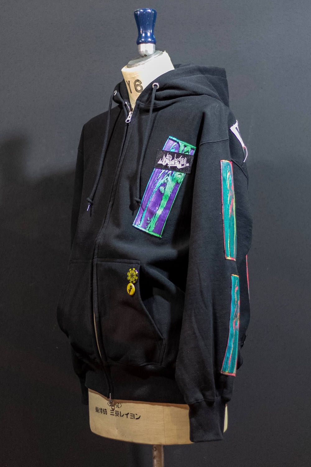 ワンメイクジップパーカー002 (BLACK/XL)