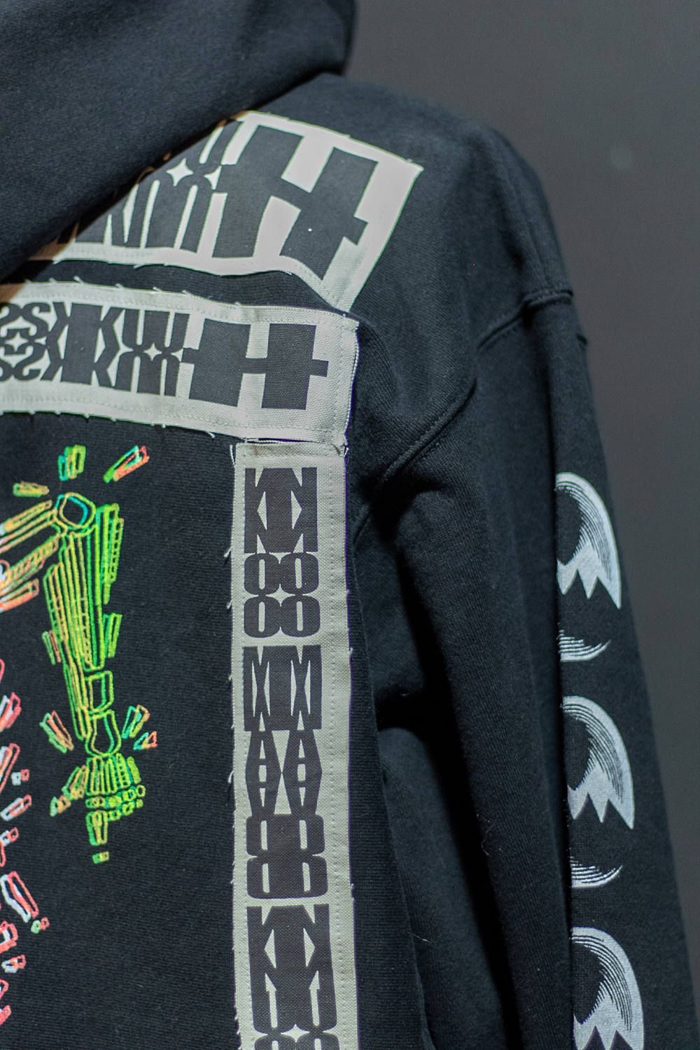 ワンメイクプルオーバーパーカー001 (BLACK/XXL)