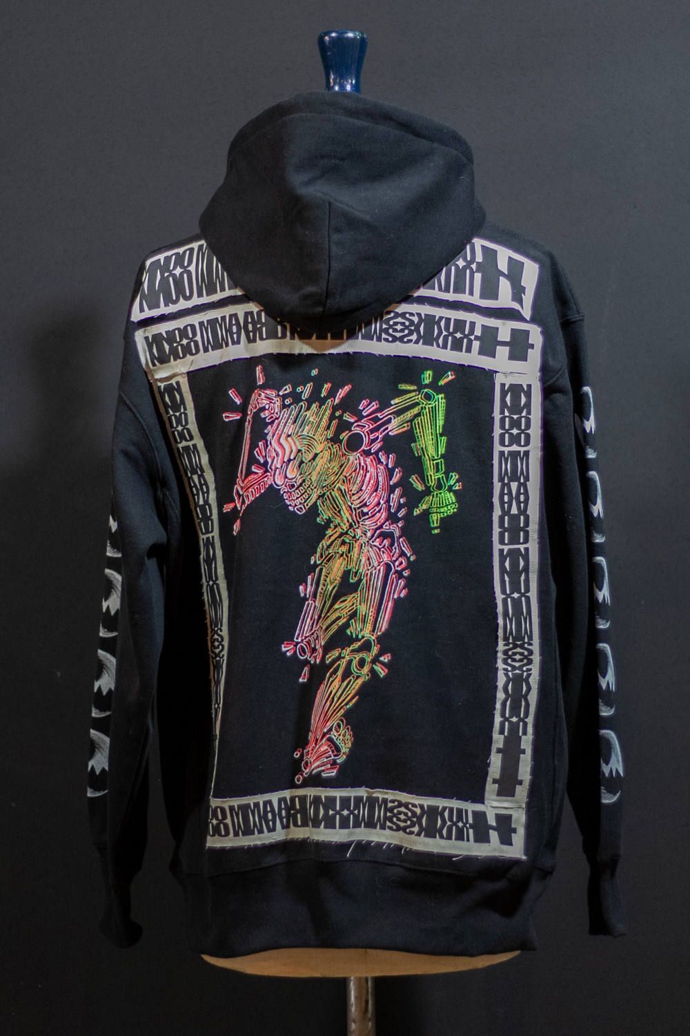 ワンメイクプルオーバーパーカー001 (BLACK/XXL)