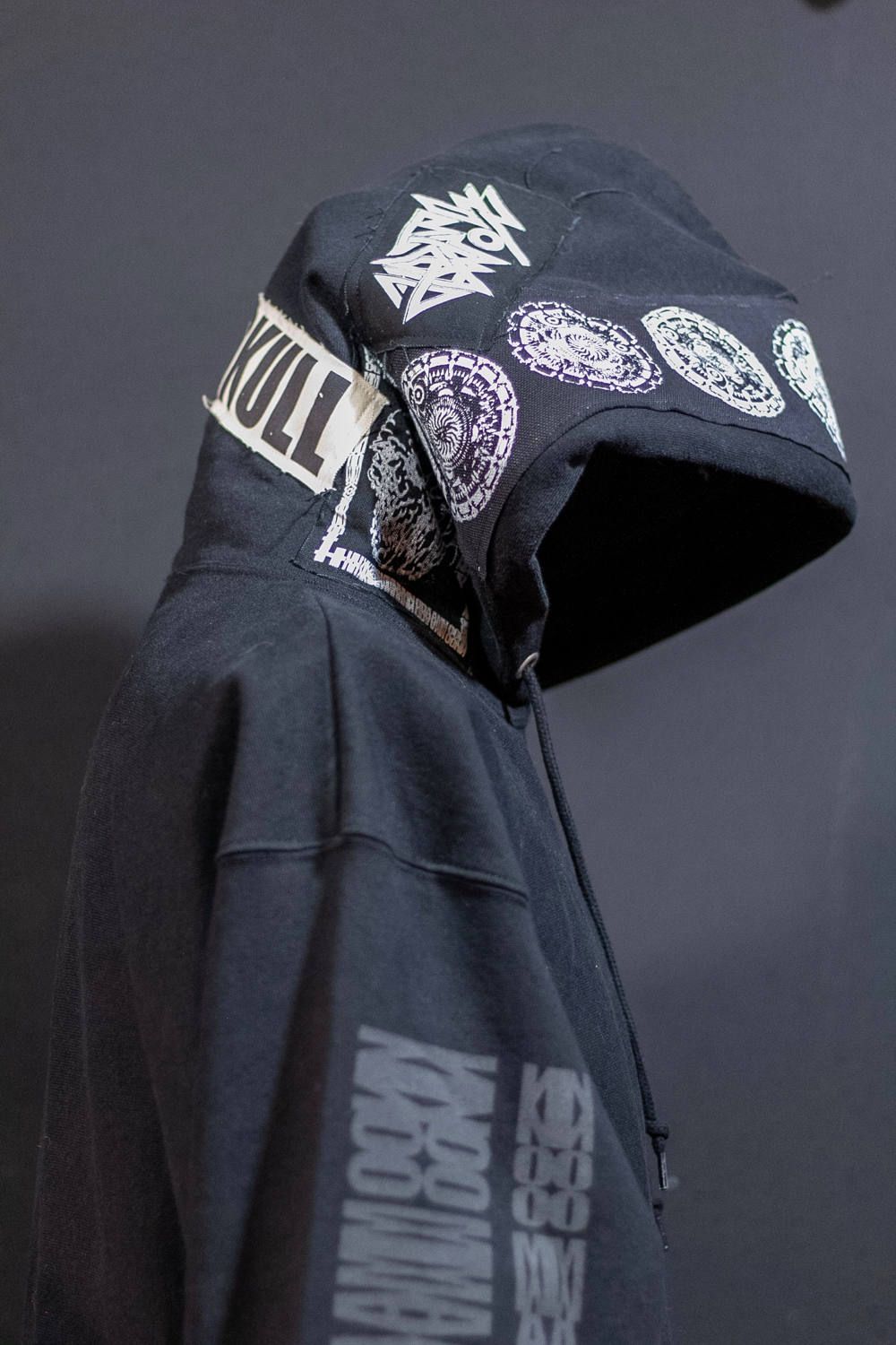 ワンメイクプルオーバーパーカー002 (BLACK/XXL)