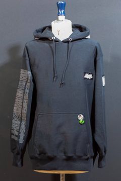 ワンメイクプルオーバーパーカー002 (BLACK/XXL)
