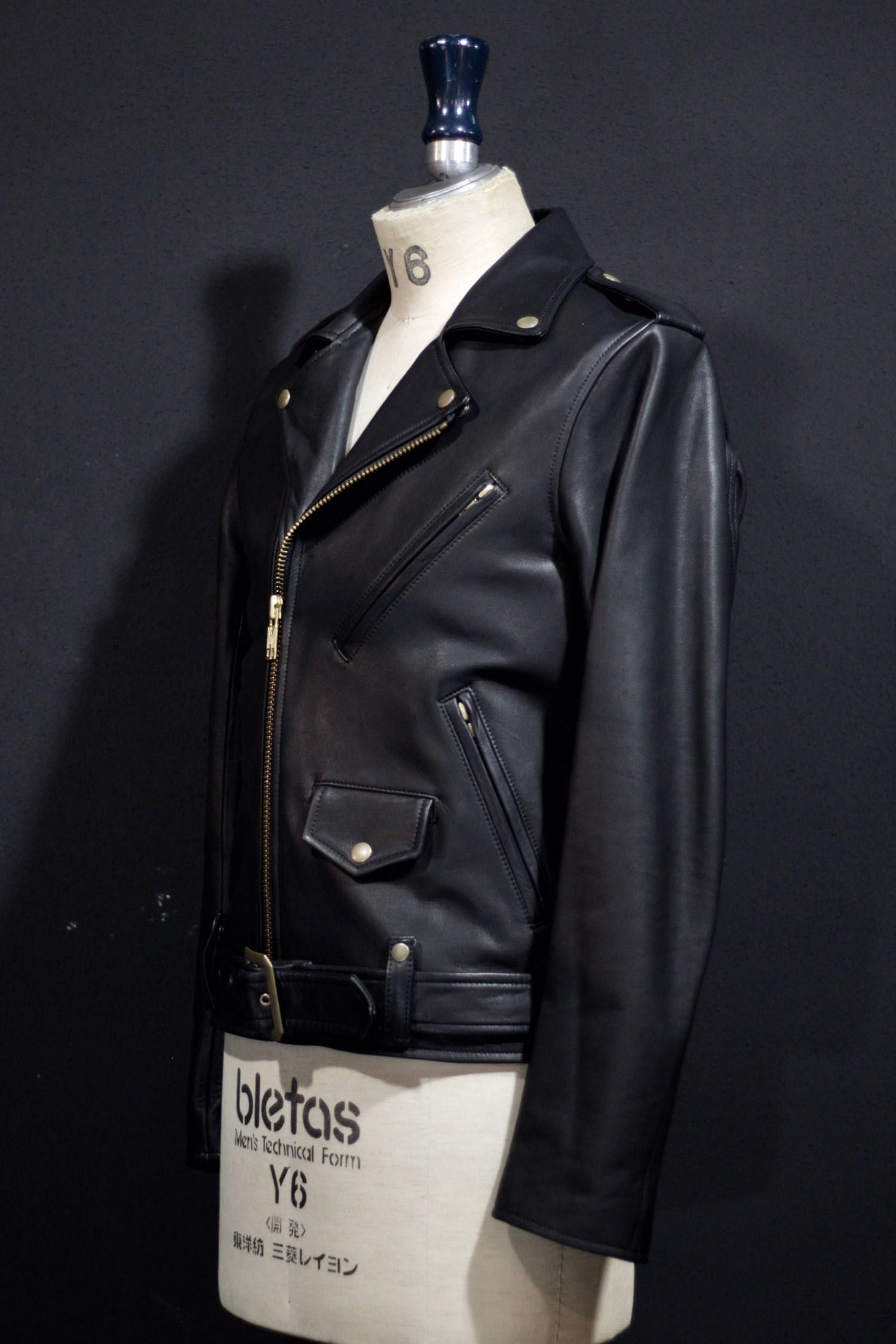 945-78TJ01-5 / ライダースジャケット (ブラック) カウレザー