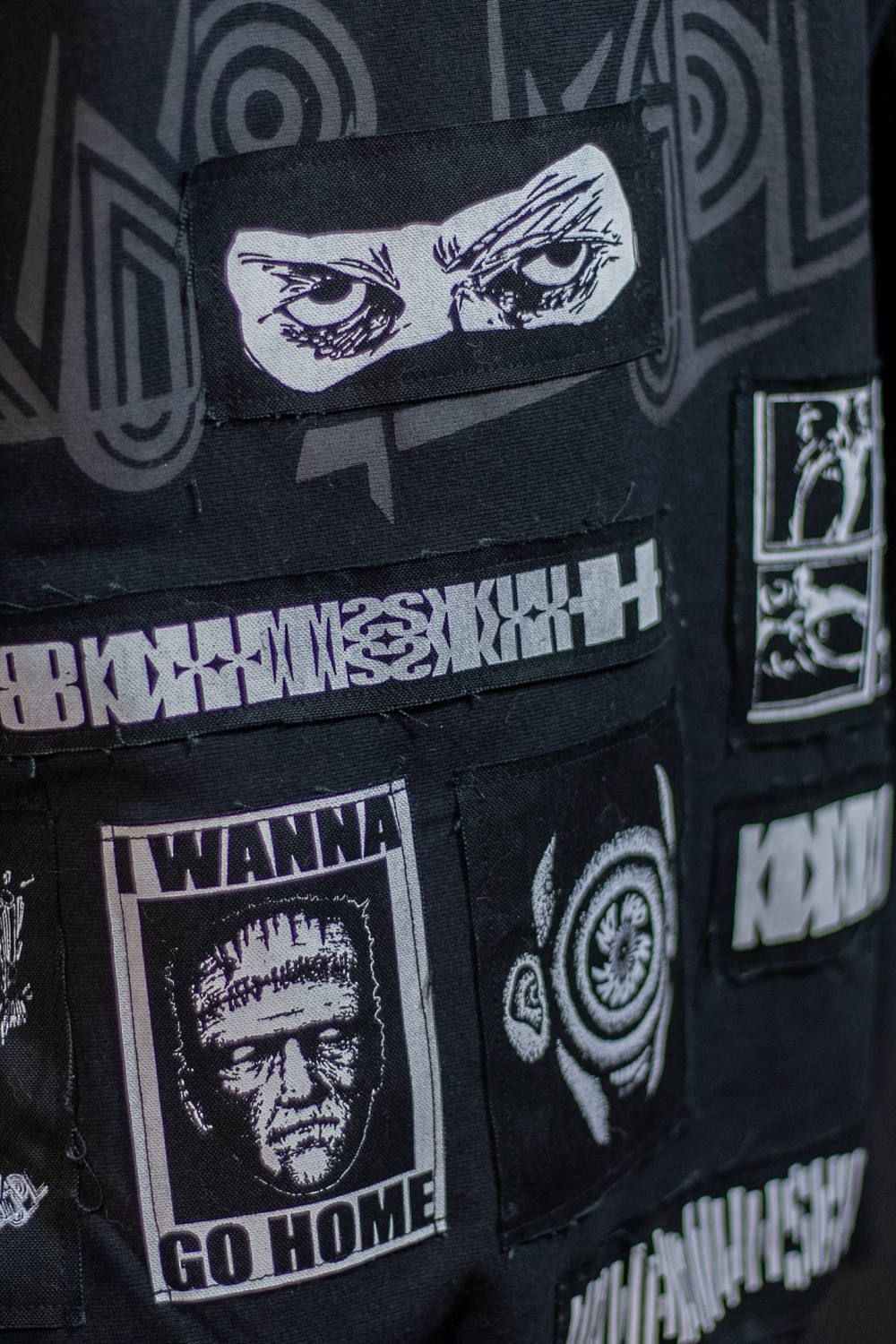 ワンメイクプルオーバーパーカー003 (BLACK/XL)