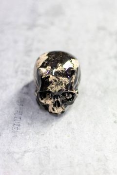 "ぐい呑み"小ツノ髑髏 黒 01  (桐箱付)