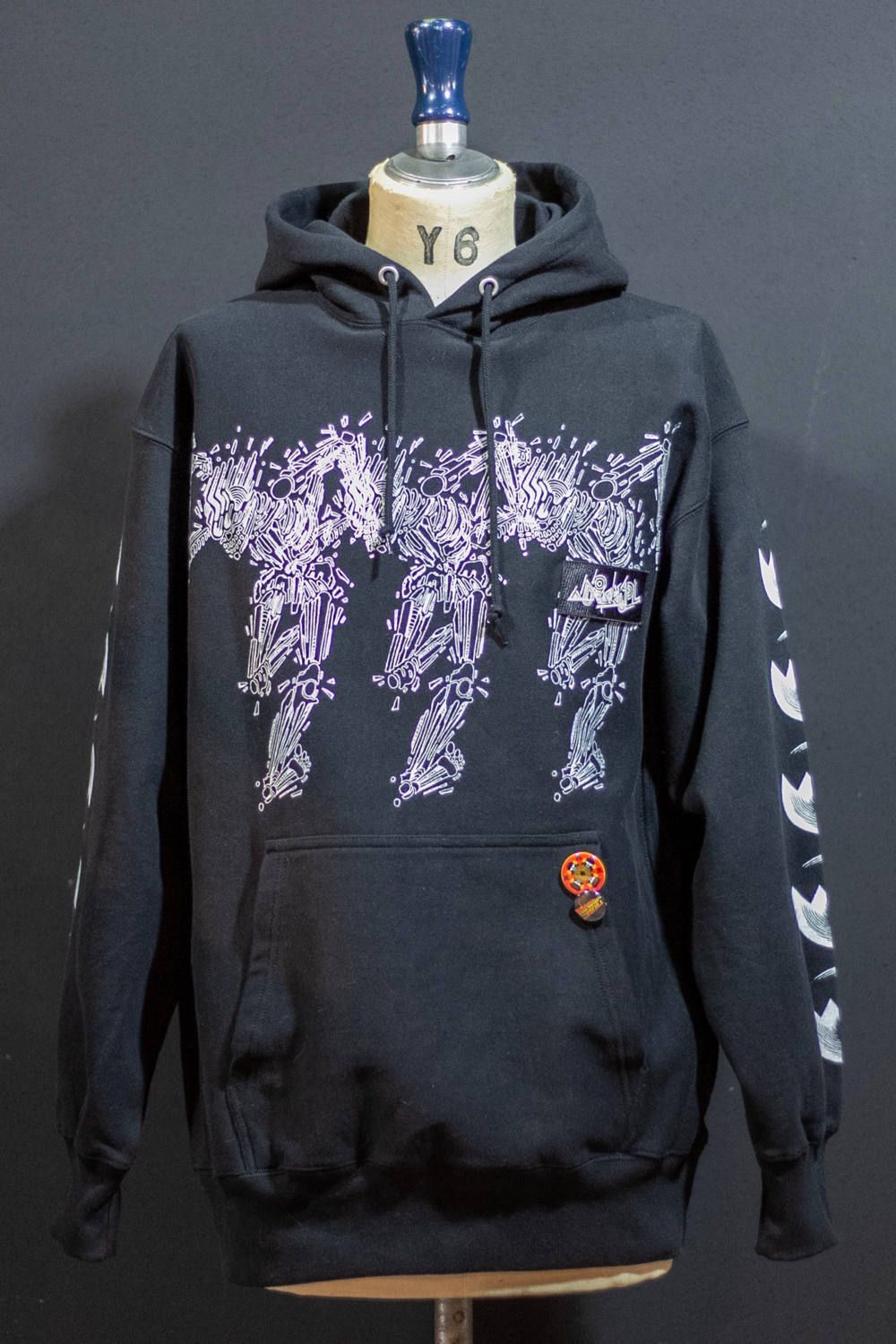 ワンメイクプルオーバーパーカー001 (BLACK/XXL)