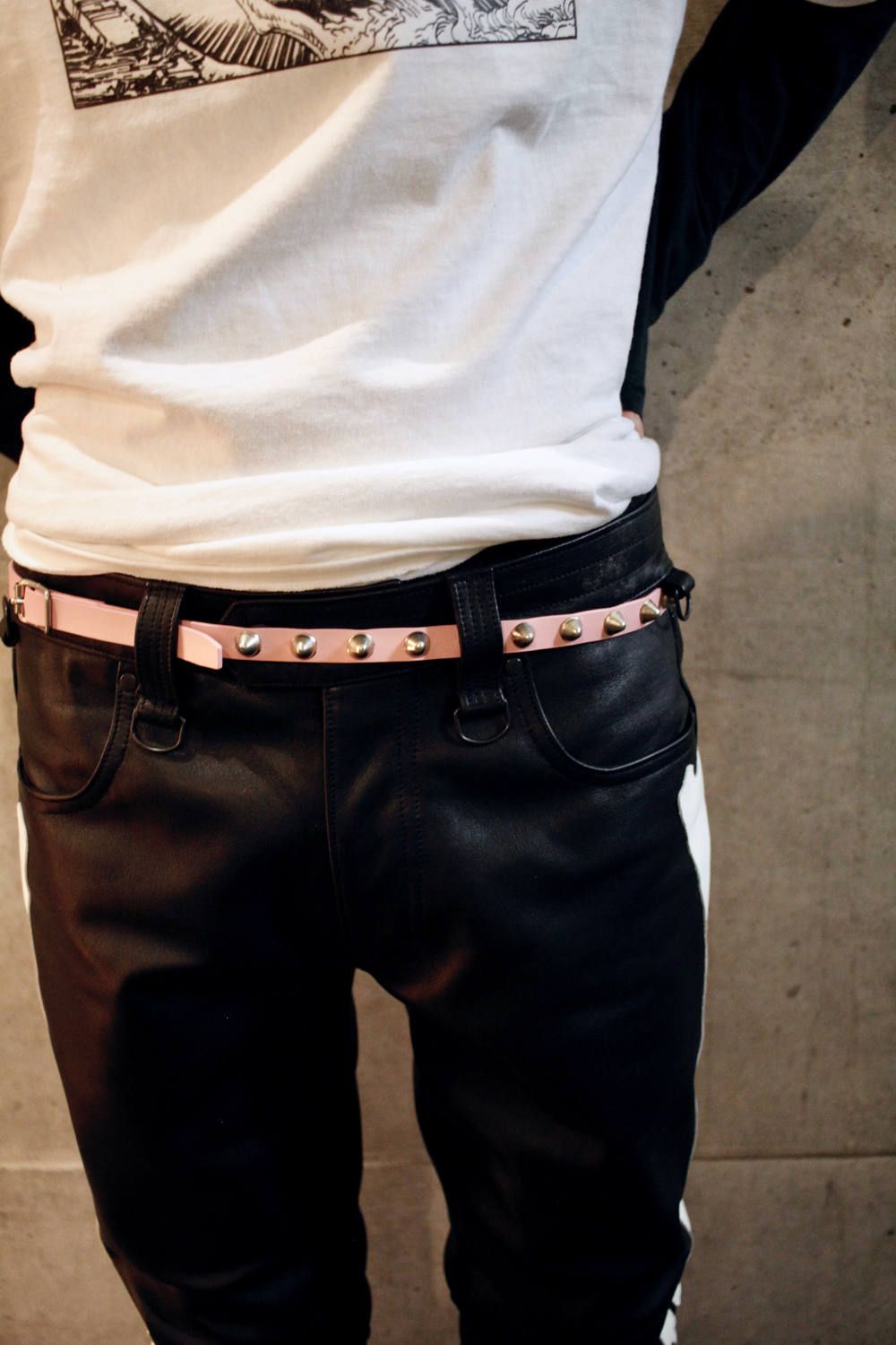 945-75GAC245-1 / レザーベルト (BLACK, PINK)