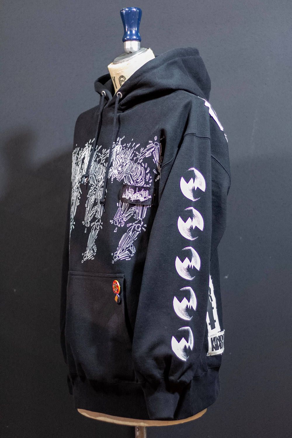 ワンメイクプルオーバーパーカー001 (BLACK/XXL)