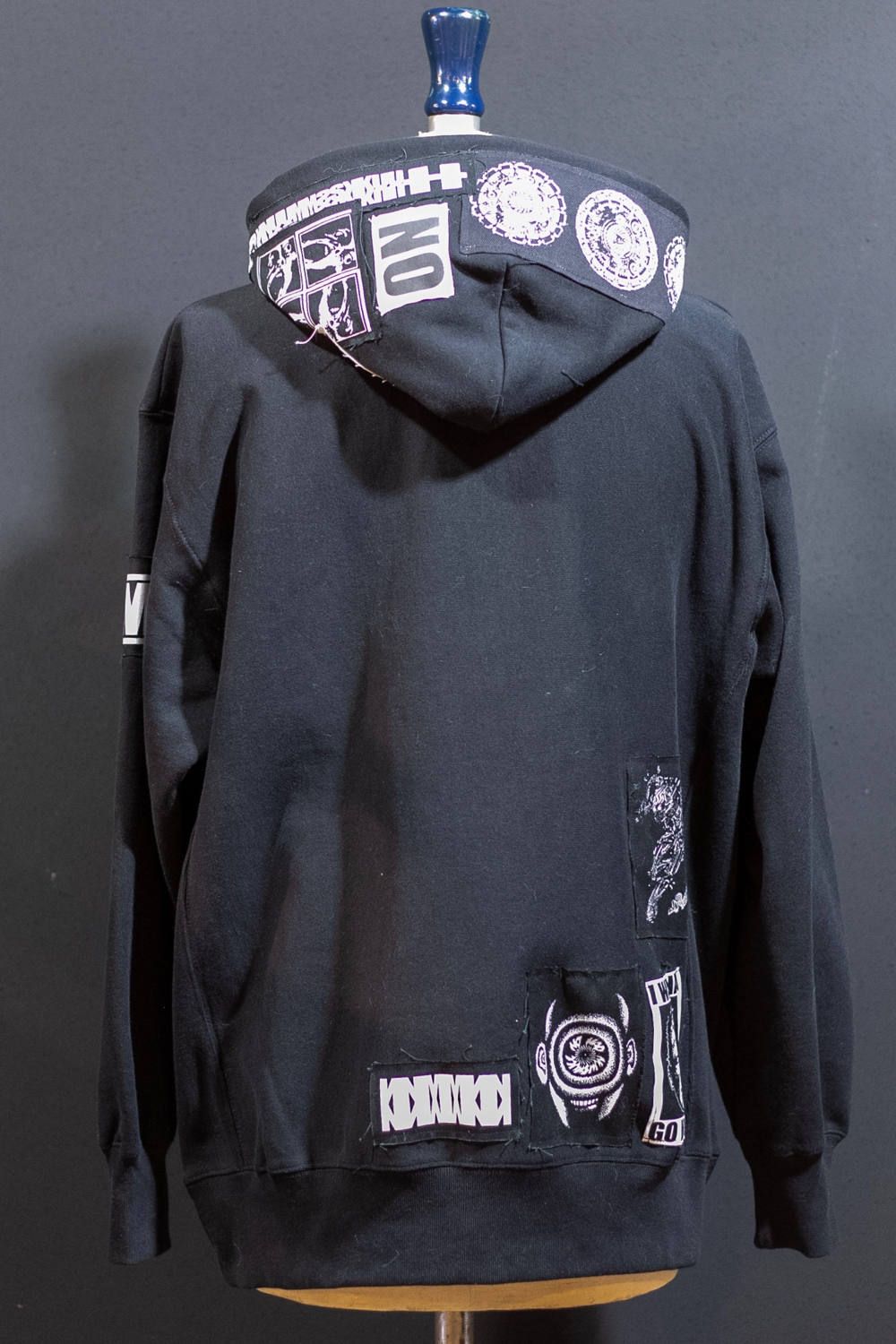 ワンメイクプルオーバーパーカー002 (BLACK/XXL)