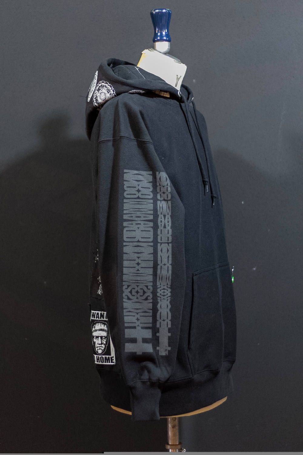 ワンメイクプルオーバーパーカー002 (BLACK/XXL)