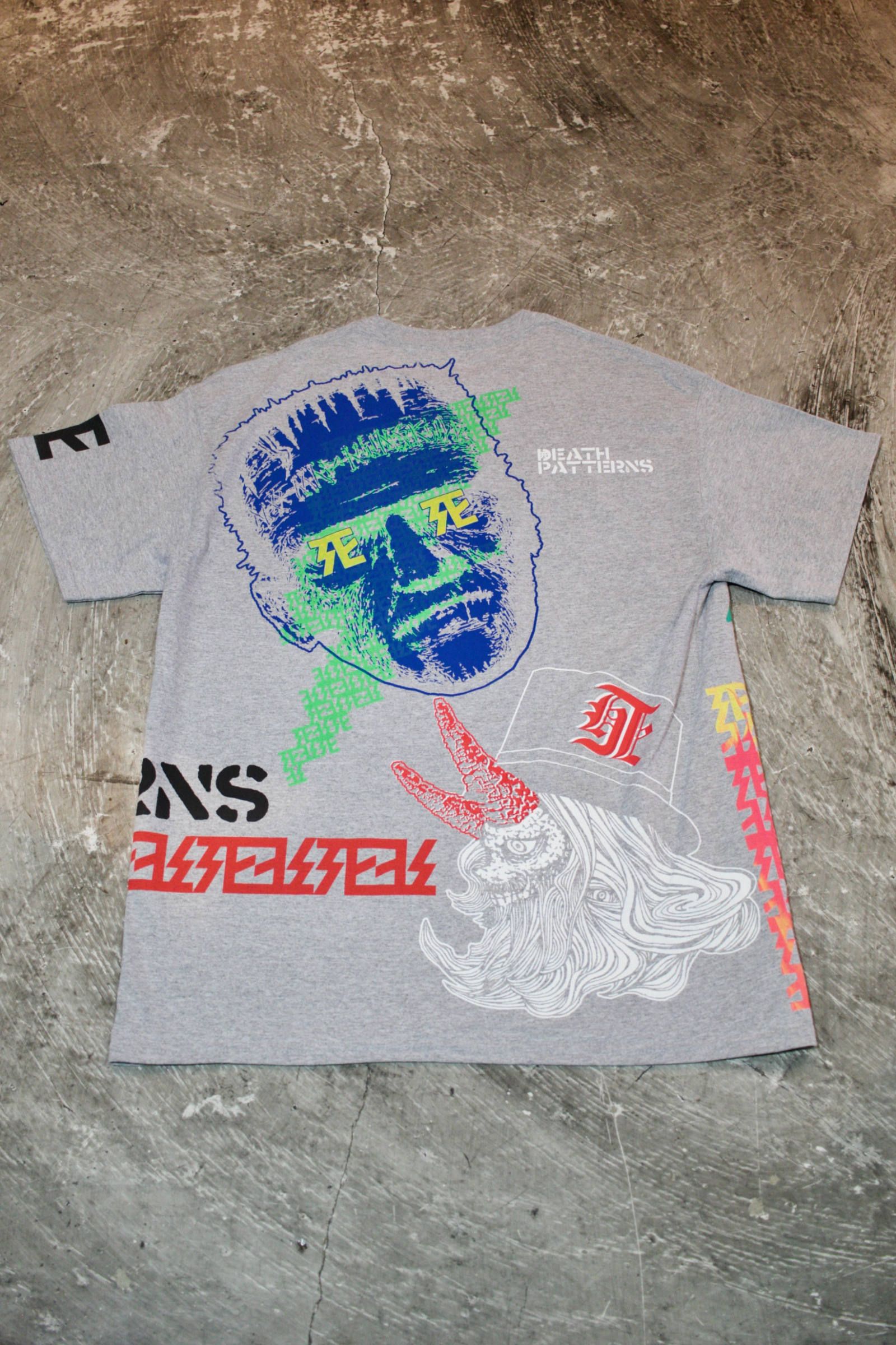 デスパターンズ2020 "NO MAD NUMSKULL" マルチプリントTEE GRY/Lサイズ