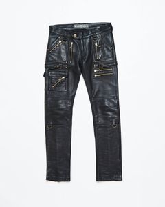 81GBP171-5 / レザー ジップパンツ Womens (Black, White)