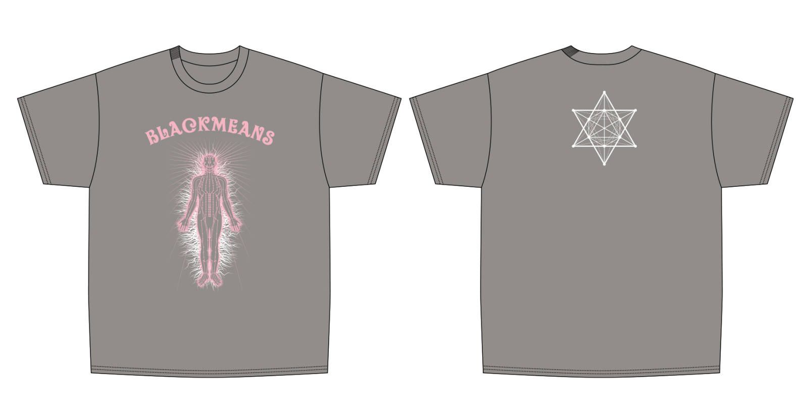 "2020"夏スポットアイテム 経絡図TEE(GRAY×PINK)