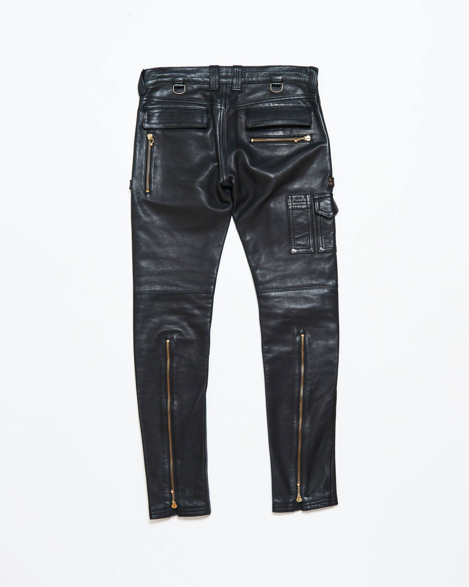 81GBP171-5 / レザー ジップパンツ Womens (Black, White)