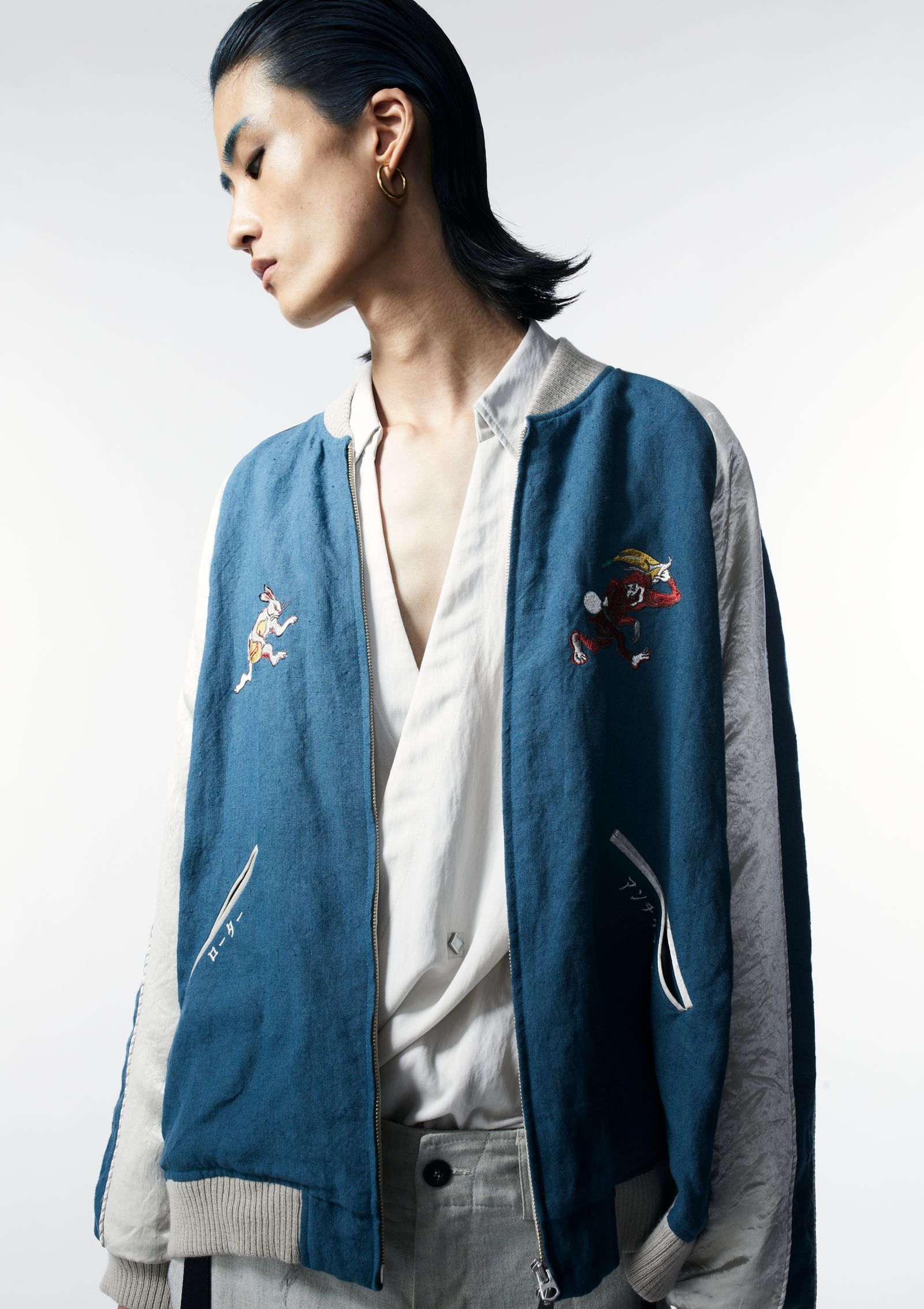 Azuma - × ROTAR 鳥獣戯画 SUKA JACKET / スカジャン (BLACK,BLUE) | HAZE