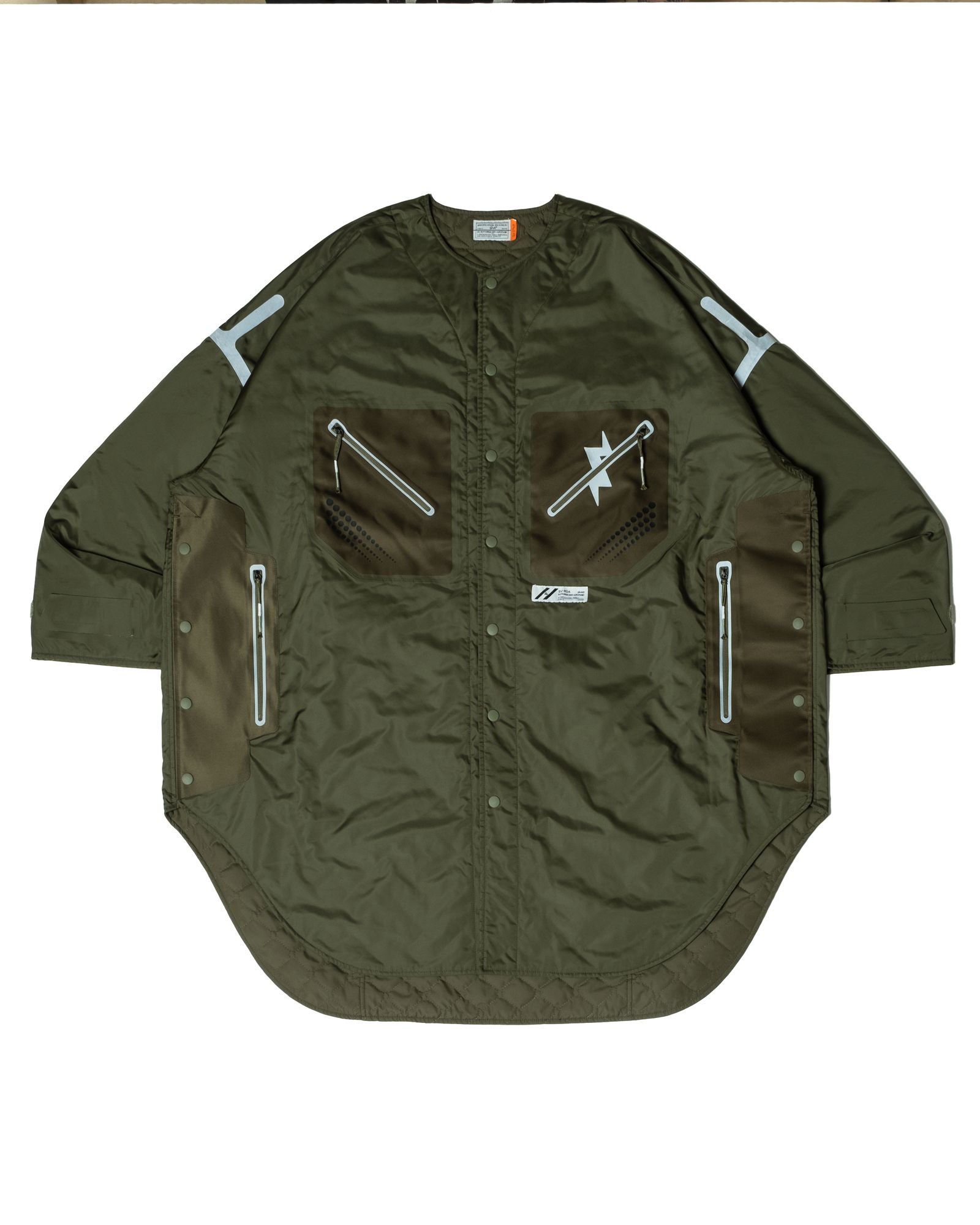 「予約商品」COLLARLESS OVERSIZED LONG PADDING COAT / col: KHAKI