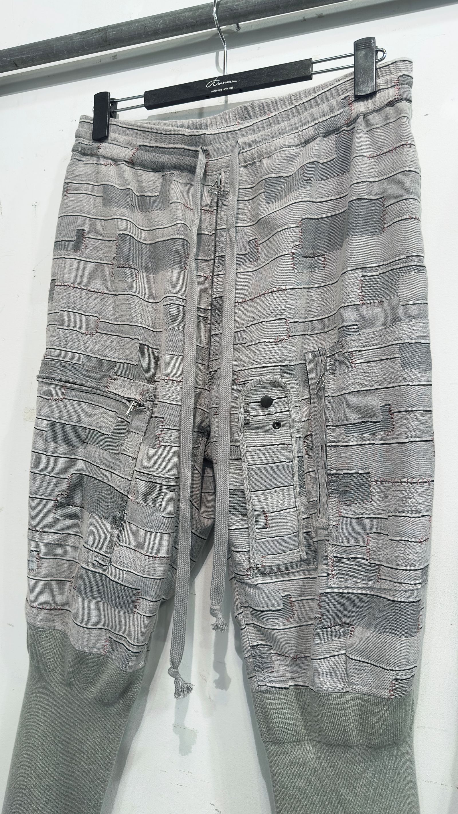 C/N CRUST JACQUARD TATTUKE PANTS / クラストミリタリーパンツ (BLACK,LIGHT GREY)