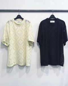 DATURA LACE KNIT PULLOVER / レースカットソー (BLACK,LIME YELLOW)