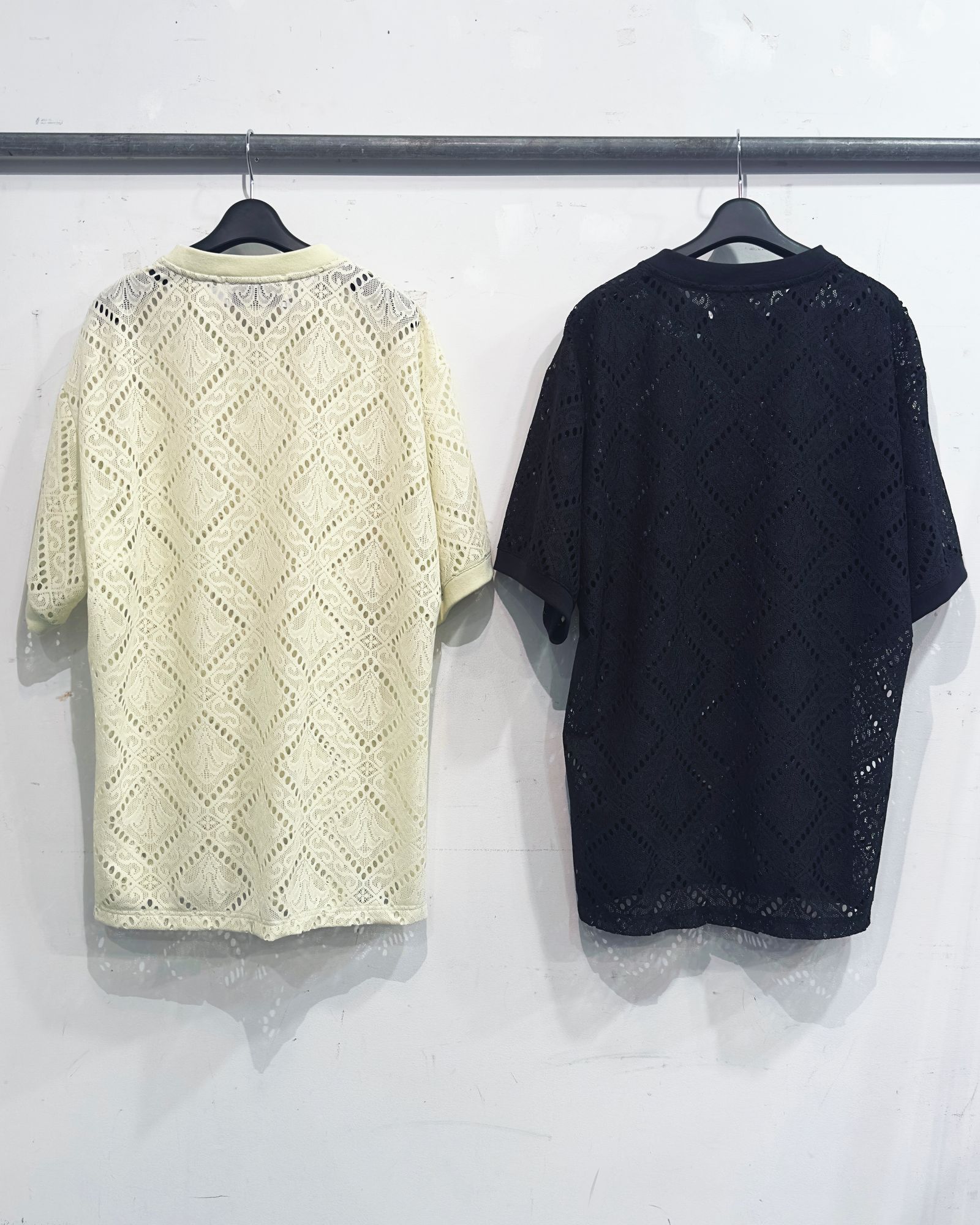 DATURA LACE KNIT PULLOVER / レースカットソー (BLACK,LIME YELLOW)
