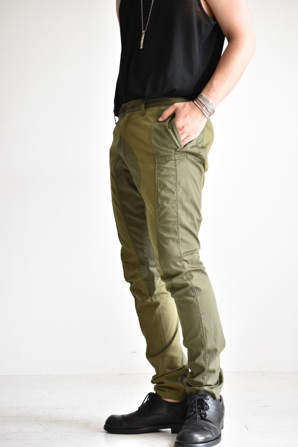 TIGHT FIT STRETCH TROUSERS c/#2 OD